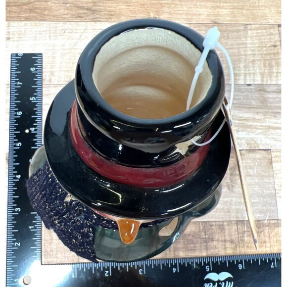 Ceramic Snowman Tea Light Holder Winter Holiday Decor With Crazy Mountain Tag - Picture 5 of 6